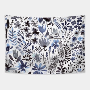 Pocket - Winter Ink Flowers Tapestry