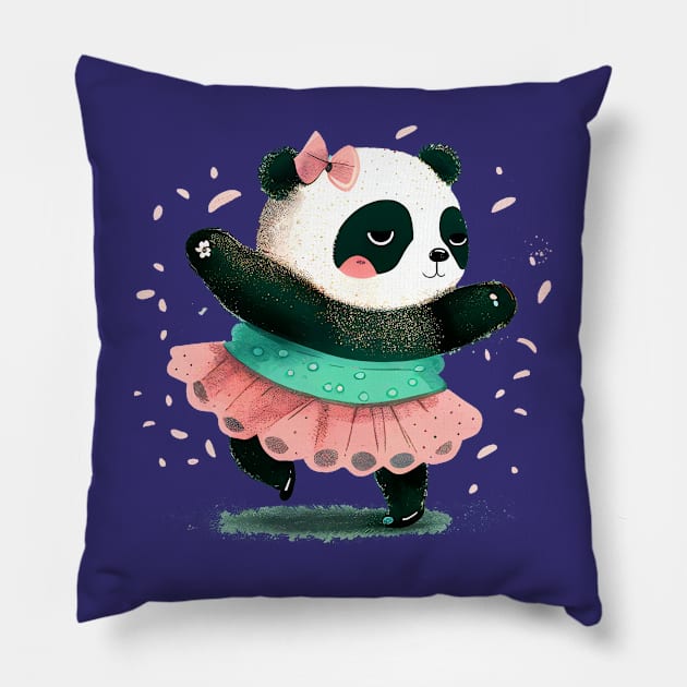 Ballerina Panda Pillow by keelezibel