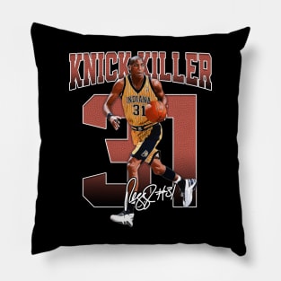 Reggie Miller Choke Sign Basketball Legend Signature Vintage Retro 80s 90s Bootleg Rap Style Pillow