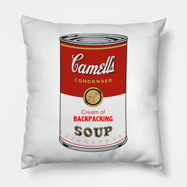 Camell’s Cream of BACKPACKING Soup Pillow by BruceALMIGHTY Baker