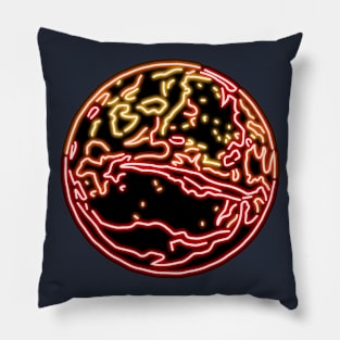 Electric Solar System Neon Mars Pillow