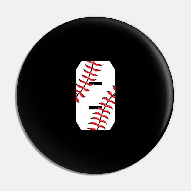 Number Eight 8 Baseball Pin by Family shirts