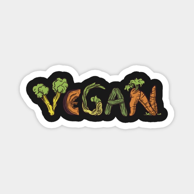 Vegan Art for Vegetarian Magnet by Evoke Collective