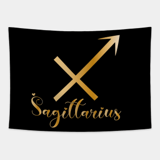 Sagittarius Zodiac Sign golden Tapestry