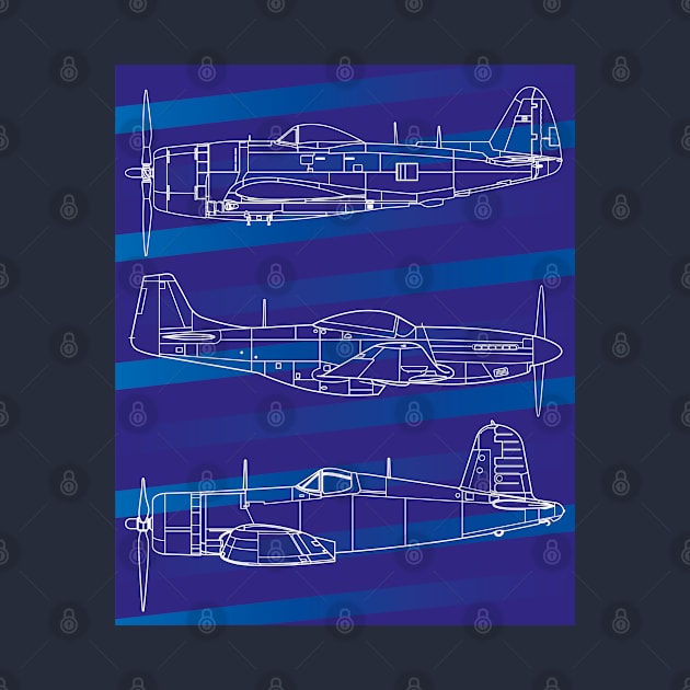 Blueprint Skies: Iconic Warbirds by Blue Gingko Designs LLC