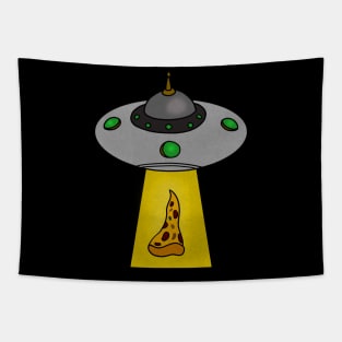 Funny Pizza Lover, UFO Beaming Tapestry
