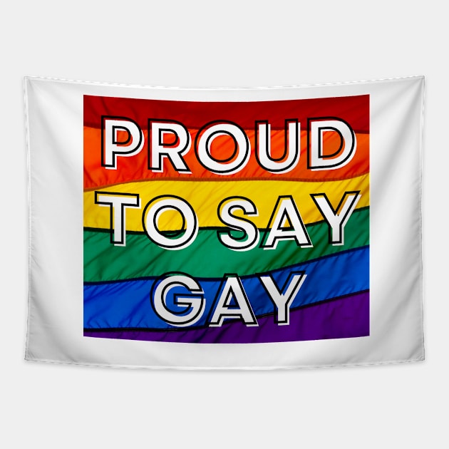 Proud to Say Gay - Pride Flag - Oppose Don't Say Gay Bill - LGBTQIA2S+ Tapestry by SayWhatYouFeel