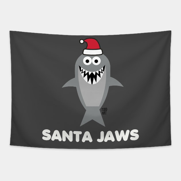 SANTA JAWS Tapestry by toddgoldmanart