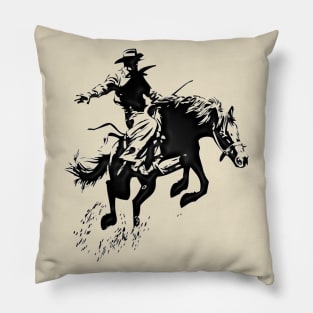 Western Era - Cowboy on Horseback 6 Pillow