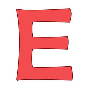 letter e red T-Shirt