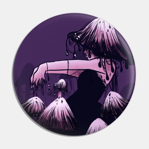 Inky Cap Mushroom Pin by rebecaalvarezz