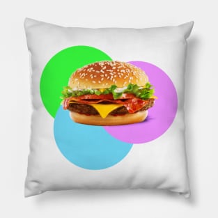 Burger retro pop art Pillow