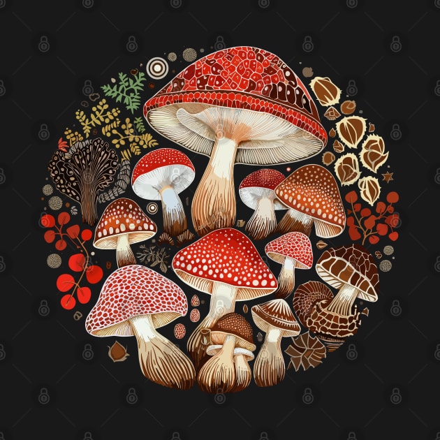 Mosaic Mushroom Pattern by MushMagicWear