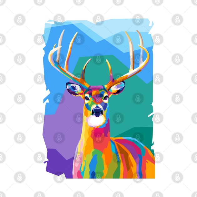 Deer Wpap Art by SiksisArt