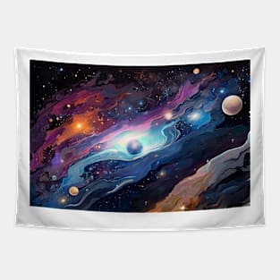 Galactic Nomad Sticker: Ethereal Oil Painting  (336) Tapestry