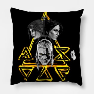 Witcher 3 Big 3 BW Pillow