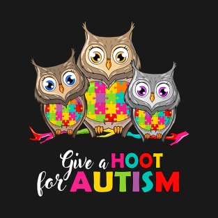 Autism Puzzle Owls T-Shirt