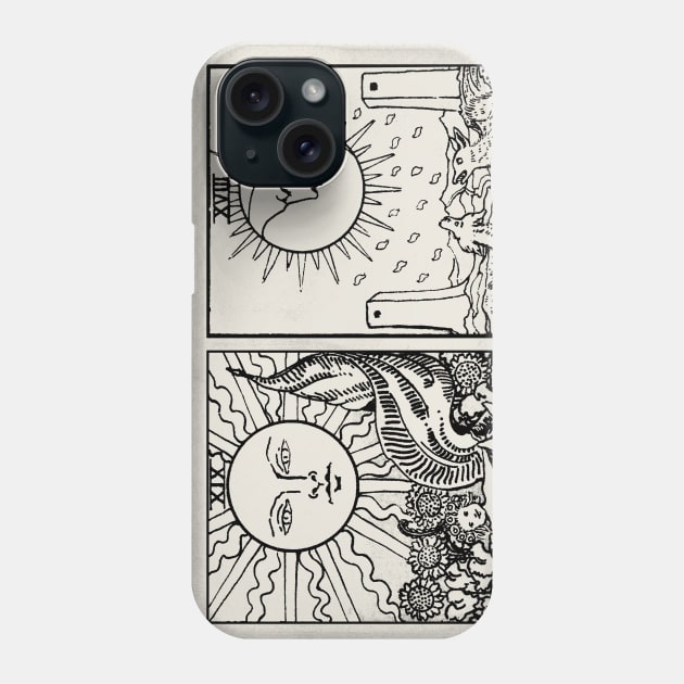 The Sun & Moon Tarot Cards Phone Case by visionarysea