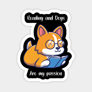 reading and dogs Magnet