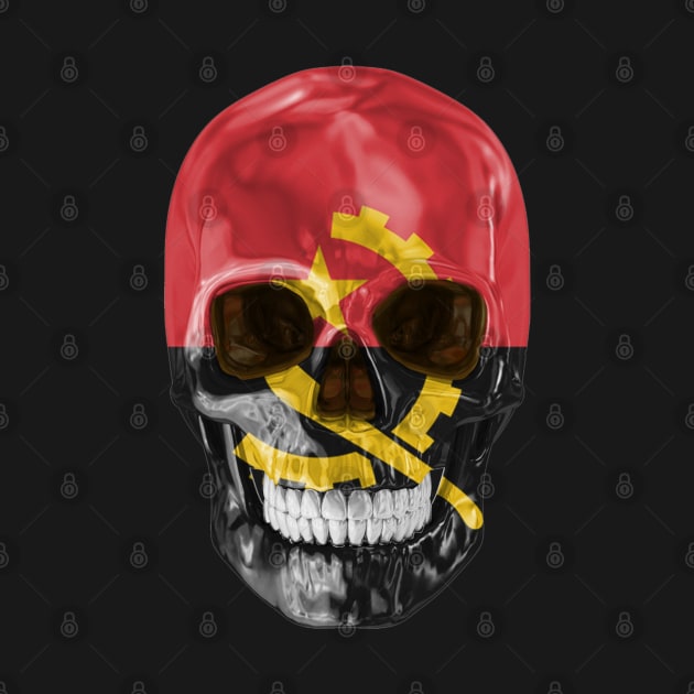 Angola Flag Skull - Gift for Angolan With Roots From Angola by Country Flags