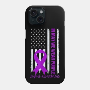 Purple up for lupus awareness US flag Phone Case