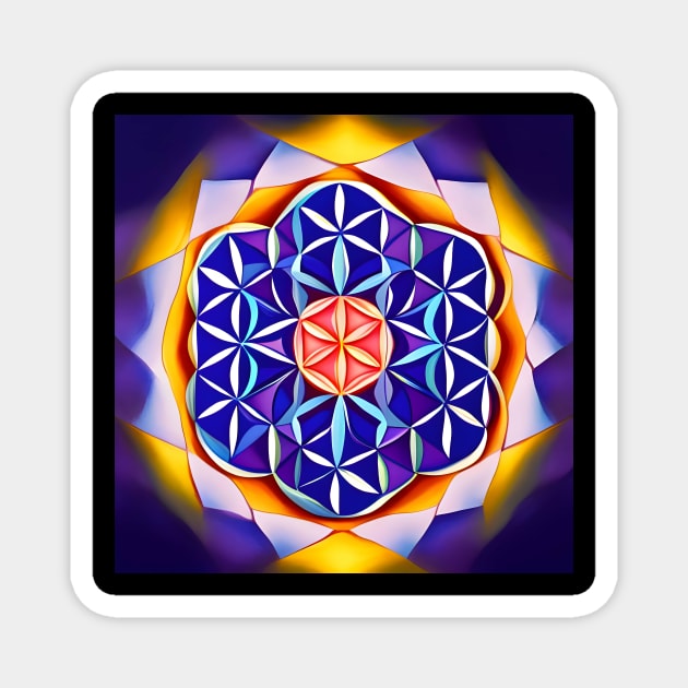 Flower Of Life - Middled Magnet by bananati