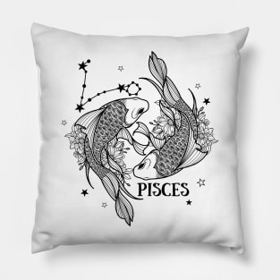 Zodiac Garden Floral Design: Pisces Pillow