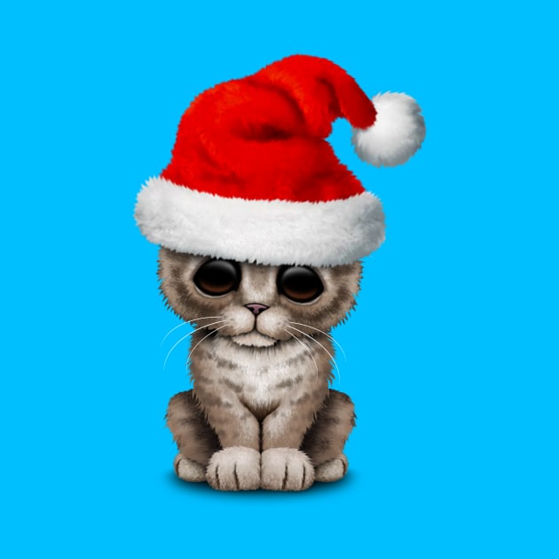 Baby Kitten Wearing a Santa Hat by jeffbartels