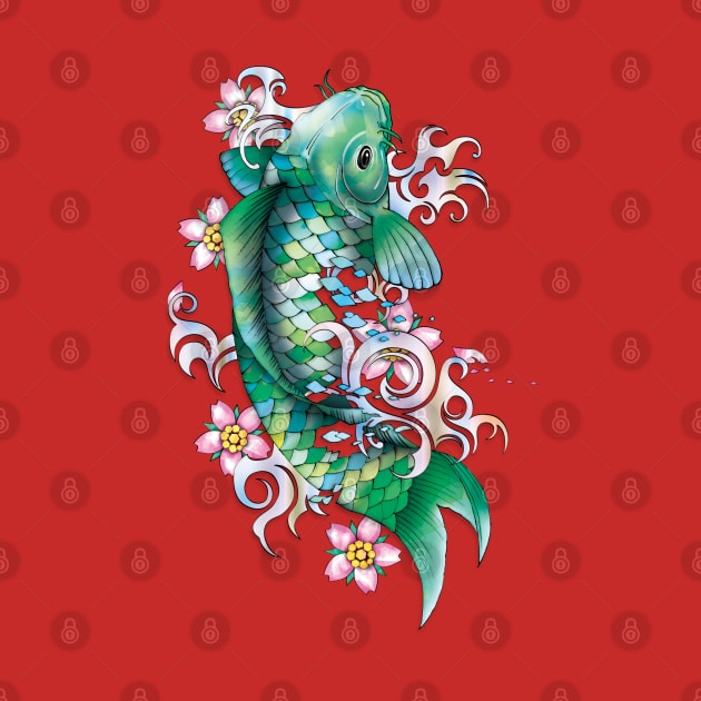 Emerald Koi Fish by TurkeysDesign