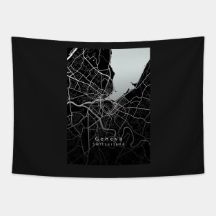 geneva Switzerland City Map dark Tapestry