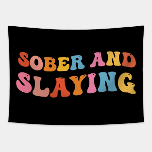 Sober and Slaying funny alcohol fighter Tapestry