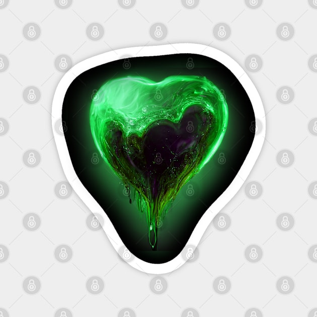 Green Heart Magnet by orange-teal