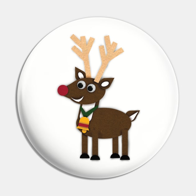 Christmas Felt Reindeer Pin by LMHDesigns