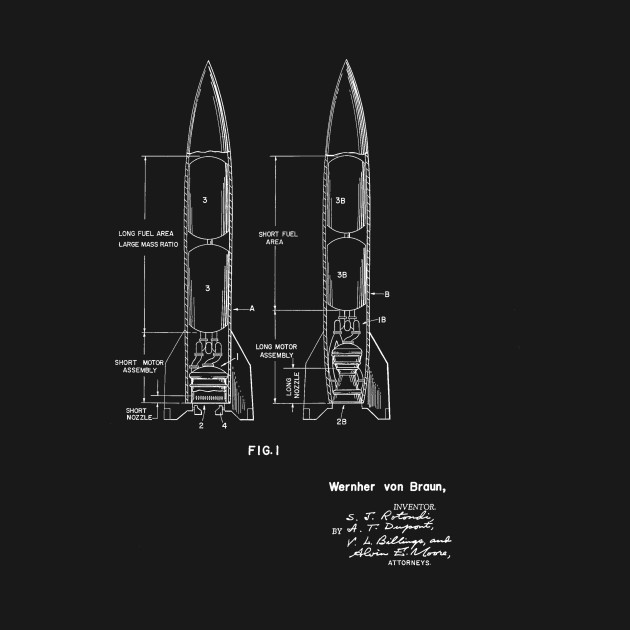 Rocket Propelled Missile Vintage Patent Hand Drawing - Rocket - T-Shirt ...