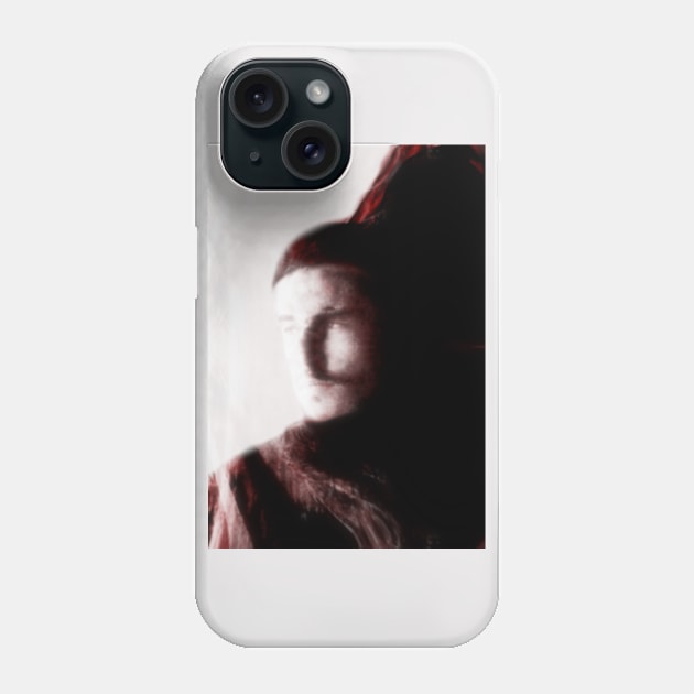 Portrait, digital collage, special processing. Bright side, survival guy. Man between light and darkness. Red. Phone Case by 234TeeUser234