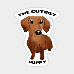 The cutest puppy Watercolor cute dachshund puppy big eyes kawaii Magnet