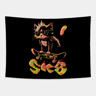 Skater Cat | Hardcore Cat | Radical Cat Tapestry