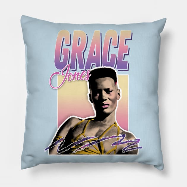 Grace Jones /// 80s Styled Aesthetic Tribute Art Pillow by DankFutura