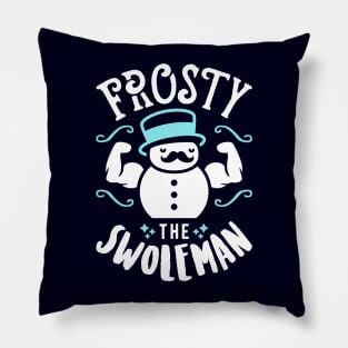 Frosty The Swoleman (Funny Christmas Gym Fitness) Pillow