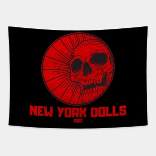 skull red New York Dolls Tapestry