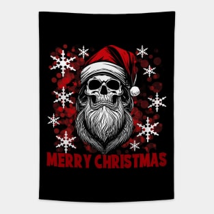 Santa Skull Collection 4 Red Tapestry