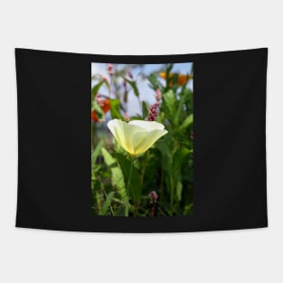 White Linen California Poppy Tapestry