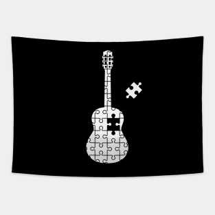 Puzzle Classical Guitar Silhouette Tapestry