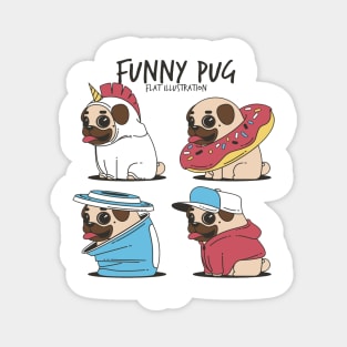 Funny pug Magnet