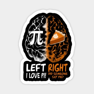 Left vs Right Brain Pie Pi Day Magnet