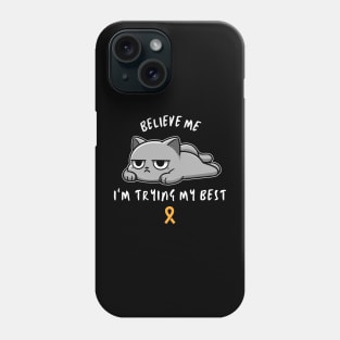 Multiple Sclerosis Warrior Cat With Awareness Ribbon Phone Case