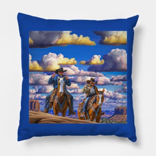 Cowboys Ride Arizona Art Pillow