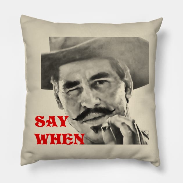 say when visual art Pillow by DOGGIES ART VISUAL