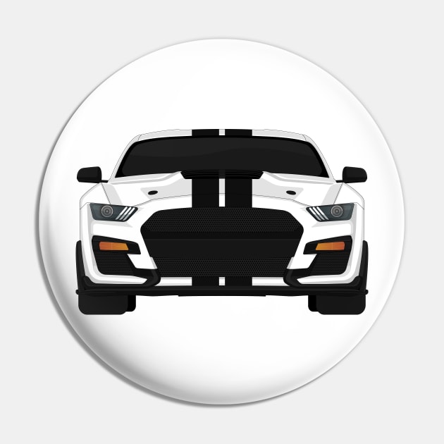 Shelby GT500 2020 Oxford-White + Black Stripes Pin by VENZ0LIC