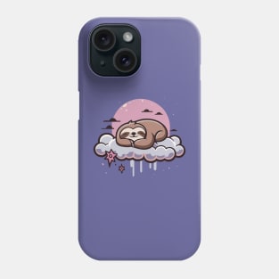 Sleeping Sloth, Pastel Night Clouds Surreal Design Phone Case